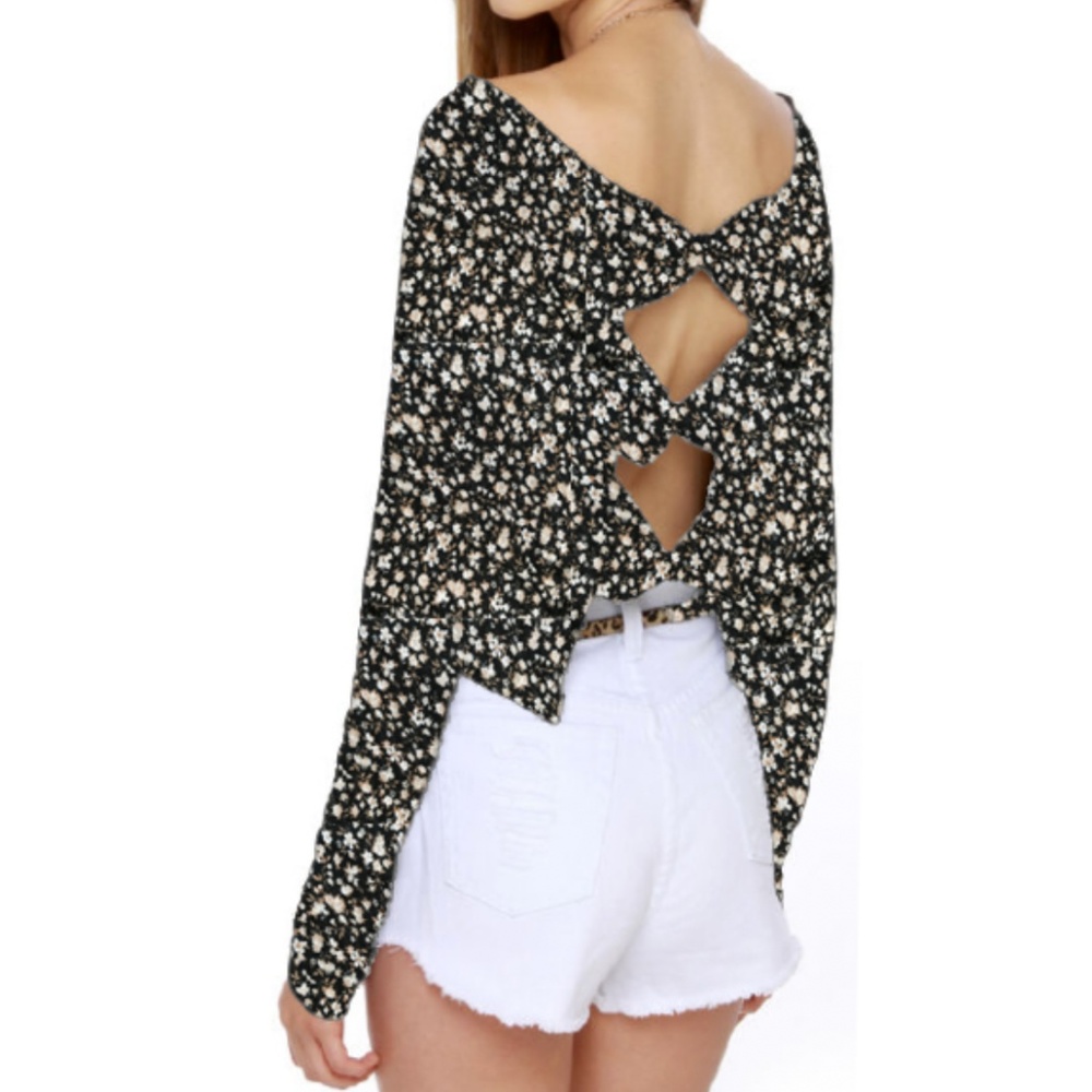 Brandy Melville bow back long sleeved tee • small